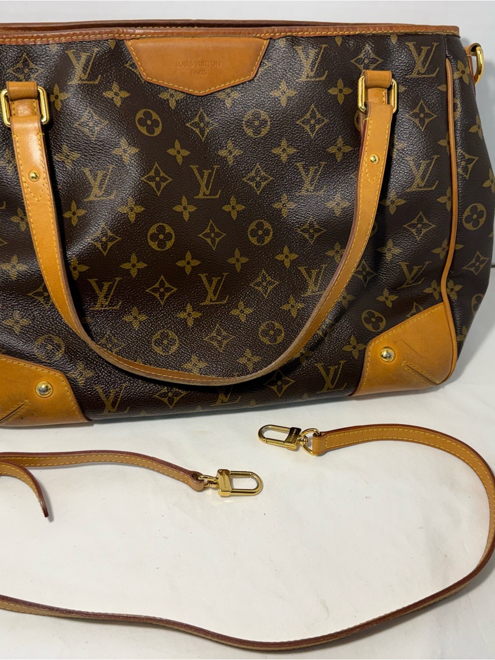Vintage Louis Vuitton Estrela Monogram Canvas Tote in Brown with Tan Vachetta - Picture 12 of 14